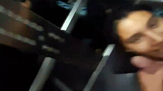 Risky blowjob in the elevator leaves her emotional