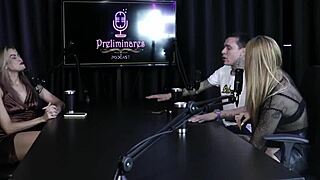 Yasmin Pariz Feels Her Sheer Red Lingerie Pride During Glamour Group Sex!