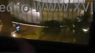 petite indian babe masturbates clit close up in public front of hotel window fingering to orgasm