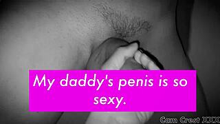 asian petite tight pussy dirty talks daddy during handjob and cum!