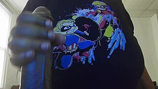 boyfriend tee v4 with bbw curvy friend, huge tits bouncing as she rides big cock