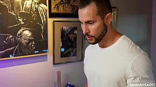 desperate housewife entices muscular guy to fuck her while husband is out