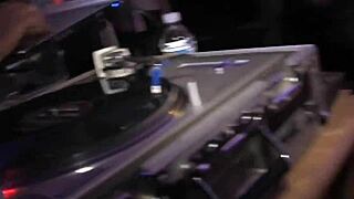 lesbian couple uses toys while friends watch at the outdoor party