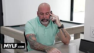 pretty hot milf wife deals with hubbys boss in a cheating scenario