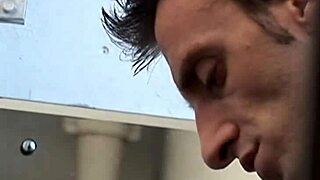 In the public bathroom, her ass gets gaping after intense fucking