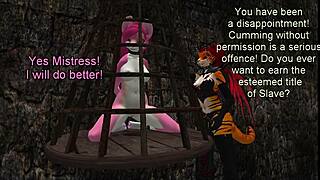 Slave Blowjob Training with Furry Monster