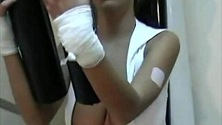 Ines Cudna does a workout and strips down