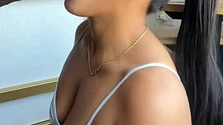 She satisfies her hunger for bbc with her stepbrother's big cock in this amateur couple scene