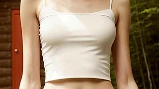 Girls Feel Free In Underwear At Cabin In Woods