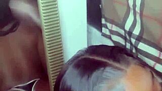 My 18+ stepsister eagerly sucks my black cock upon my return