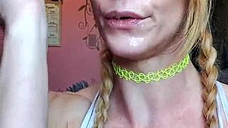 Vanessa hastings messy spit face dildo deepthroat