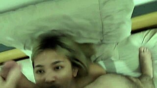 Indonesian wife sucks cock intensely after new lingerie, refuses to swallow cum.