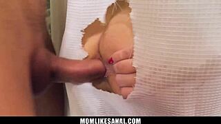 busty stepmom natasha nice getting fucked nicely in her ass by her stepson