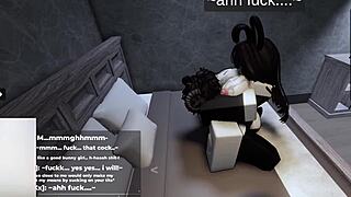 roblox bunny-girl rides cock until filled with cum