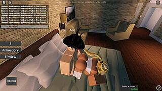 Roblox slut sucks and fucks a big dick in hardcore action