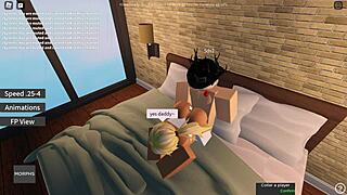 Roblox slut sucks and fucks a big dick in hardcore action