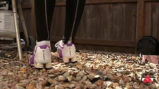 Walking Around in Sneakers on Outdoor Paths