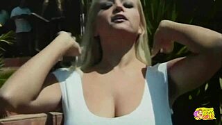 Two Busty Blondes In Bikinis Have Lesbian Sexy Time In The Pool