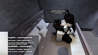 roblox bunny-girl rides cock until filled with cum