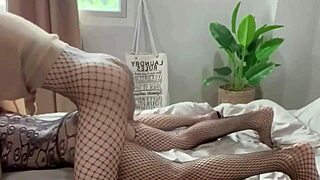 Five Fucking Pounding Ladyboy Dick Asian Wearing Stockings