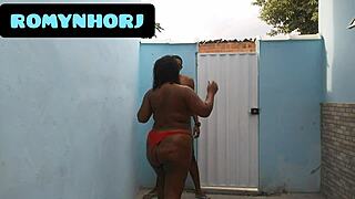 Full Of Horniness Fucking In The Backyard Naked!