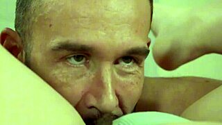 Skinny brunette Dharma Jones has her bush licked, gets fucked, and sucks massive dick