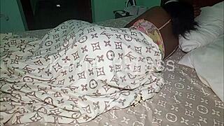 ebony teen gets morning fuck from big black cock