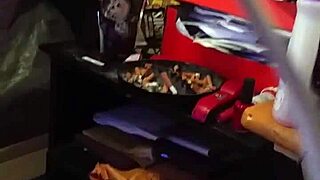 my stepmom pretends not to notice the big black cock flashing