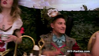 Tea Party Erupts into Wild Foursome with Monster Cocks and Cosplay Fun