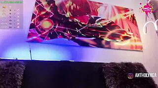 Anthonelladoll Rides Vibrator in Cowgirl Position, Showing Big Latina Ass