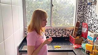 Morning Coffee Turns into Kitchen Quickie with Latina Babe