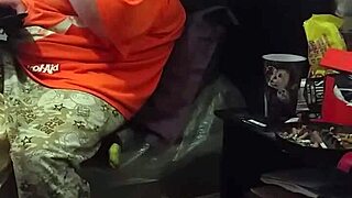 my stepmom pretends not to notice the big black cock flashing