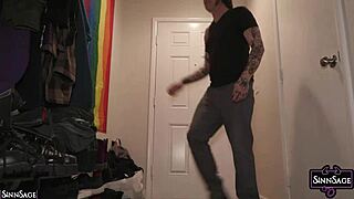 sinn sage and crystal clark share a cock in a hot threeway with teasing and scissoring