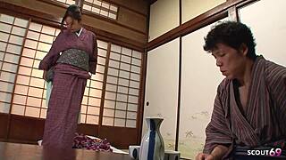 big natural saggy tits japanese teen seduces to uncensored no condom creampie fuck.