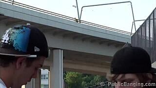 Cum On Alexis Crystal Face In Public Threesome By A Railroad