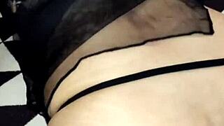 Milf In Stockings And Erotic Lingerie Shows Off Homemade Anal Assfucking