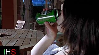 horny girl, how does it feel getting your ass fucked by the pool?