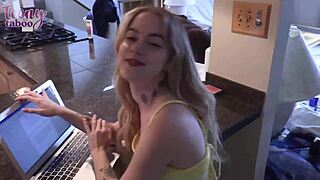 Blonde Sage Fox Fucks Stepdad, Gets Creampied