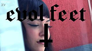 Miss Bimby teases with her stilettos, choking and dominating