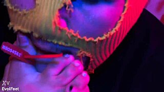 Worship my bound feet and tickle them, she commands.