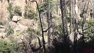 She sucks and swallows on that public hiking trail!