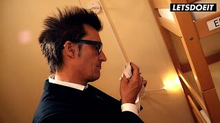 Busty Babe Barbara Bieber Interacts With Business Man