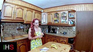 Fun Kitchen Scene With Fruit And Dildos