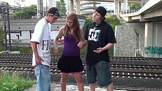 Facial Cum On Alexis Crystal Public Sex Threesome Gangbang Orgy With 2 Teen 18+ Guys