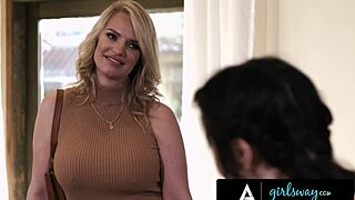 In the Girlsway scene, hot MILF Rachael Cavalli is turned on. by stepbae Chloe Surreal's enticing ass