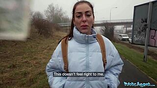 Public Agent: Tattooed Babe Bent Over, Takes Monster Cock Deep After Losing Game