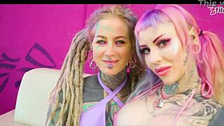 Heavily Tattooed Anuskatzz Fucks Alternative Australian Bimbo Using Crazy Toys.