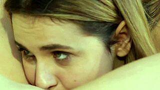 cute lesbian fondles and sucks busty beauties natural breasts before eating her hot pussy