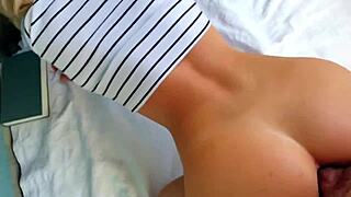 does that anal plug and huge cock leave her ass gaping?