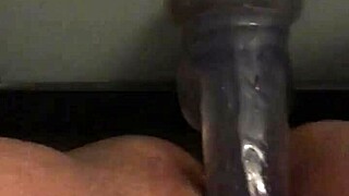 bbw squirts on toy closeup